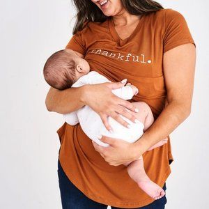 Latched Mama Thankful V-neck Tee